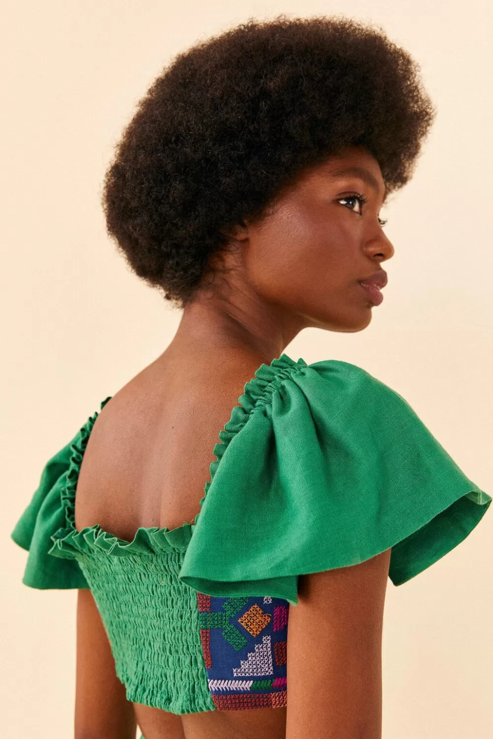 Embroided Green Top | FARM Rio Store