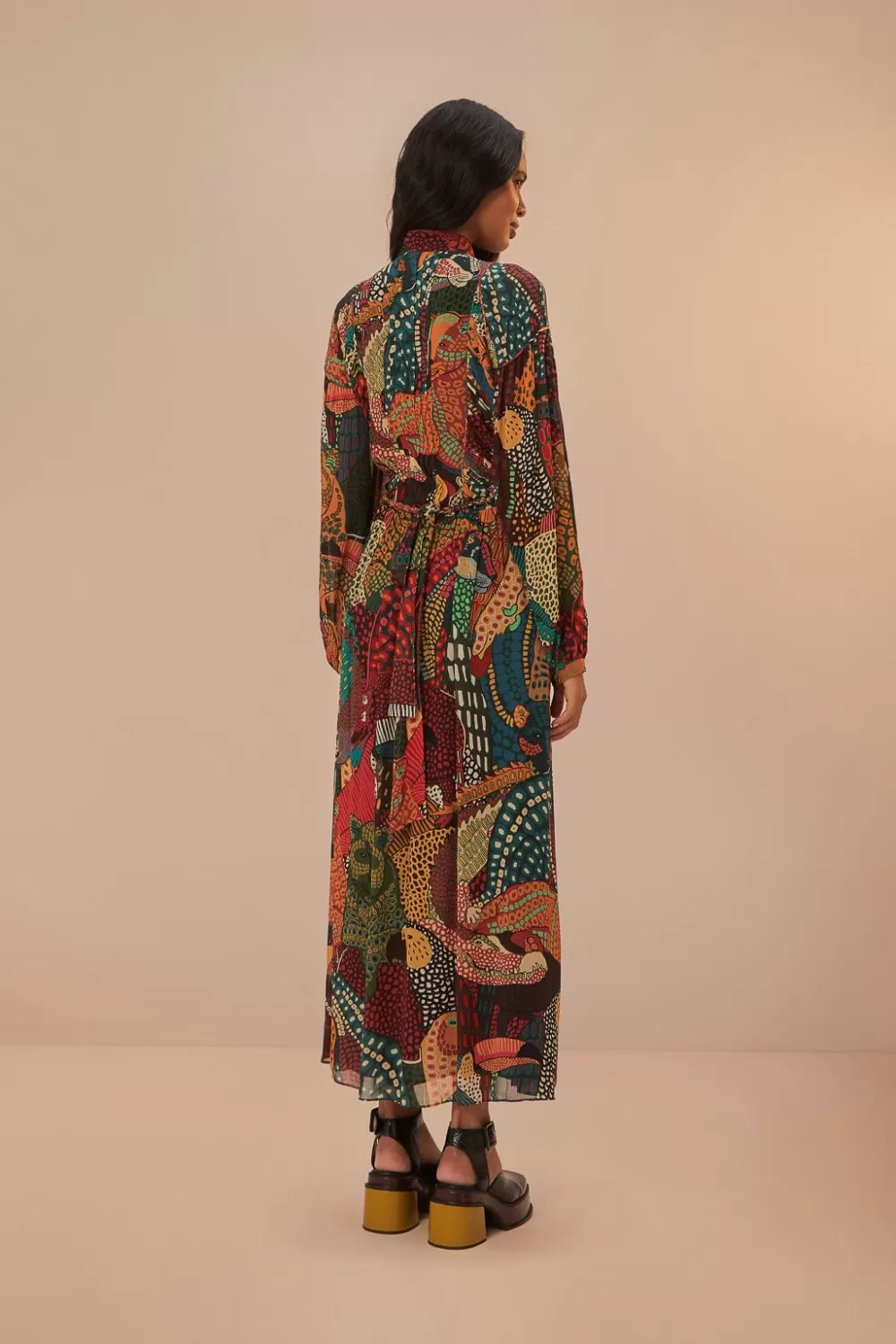 Fauna Mix Multicolor V Neckline Maxi Dress | FARM Rio Shop