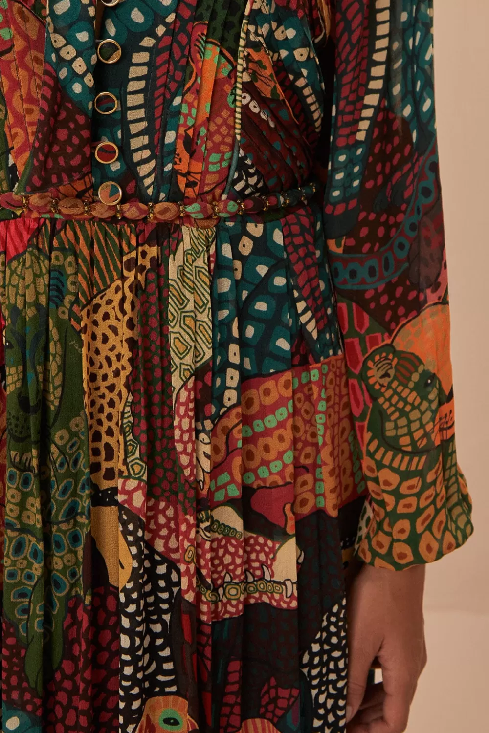 Fauna Mix Multicolor V Neckline Maxi Dress | FARM Rio Shop