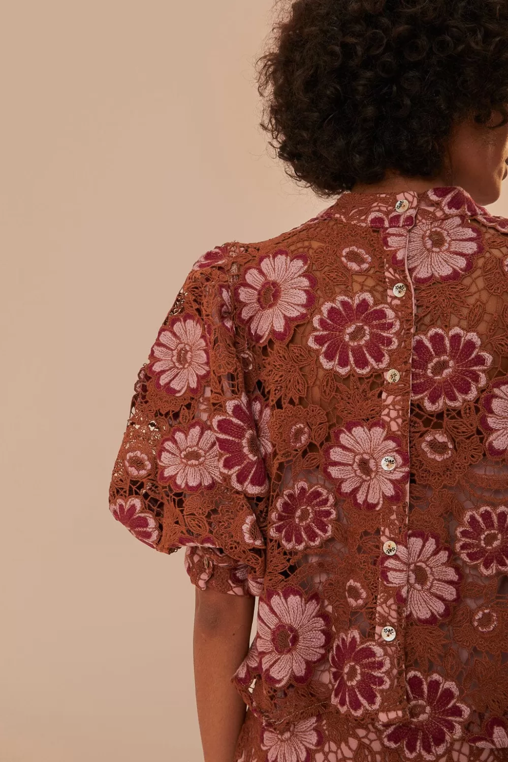 Gigi Tapestry Guipure Blouse | FARM Rio Store