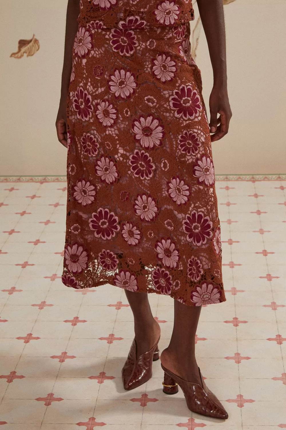 Gigi Tapestry Guipure Skirt | FARM Rio Best Sale