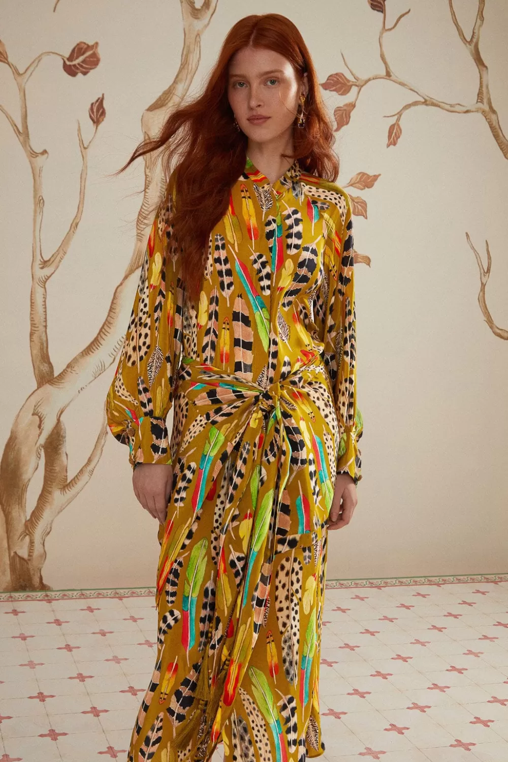 Green Amazon Feathers Midi Dress | FARM Rio Clearance