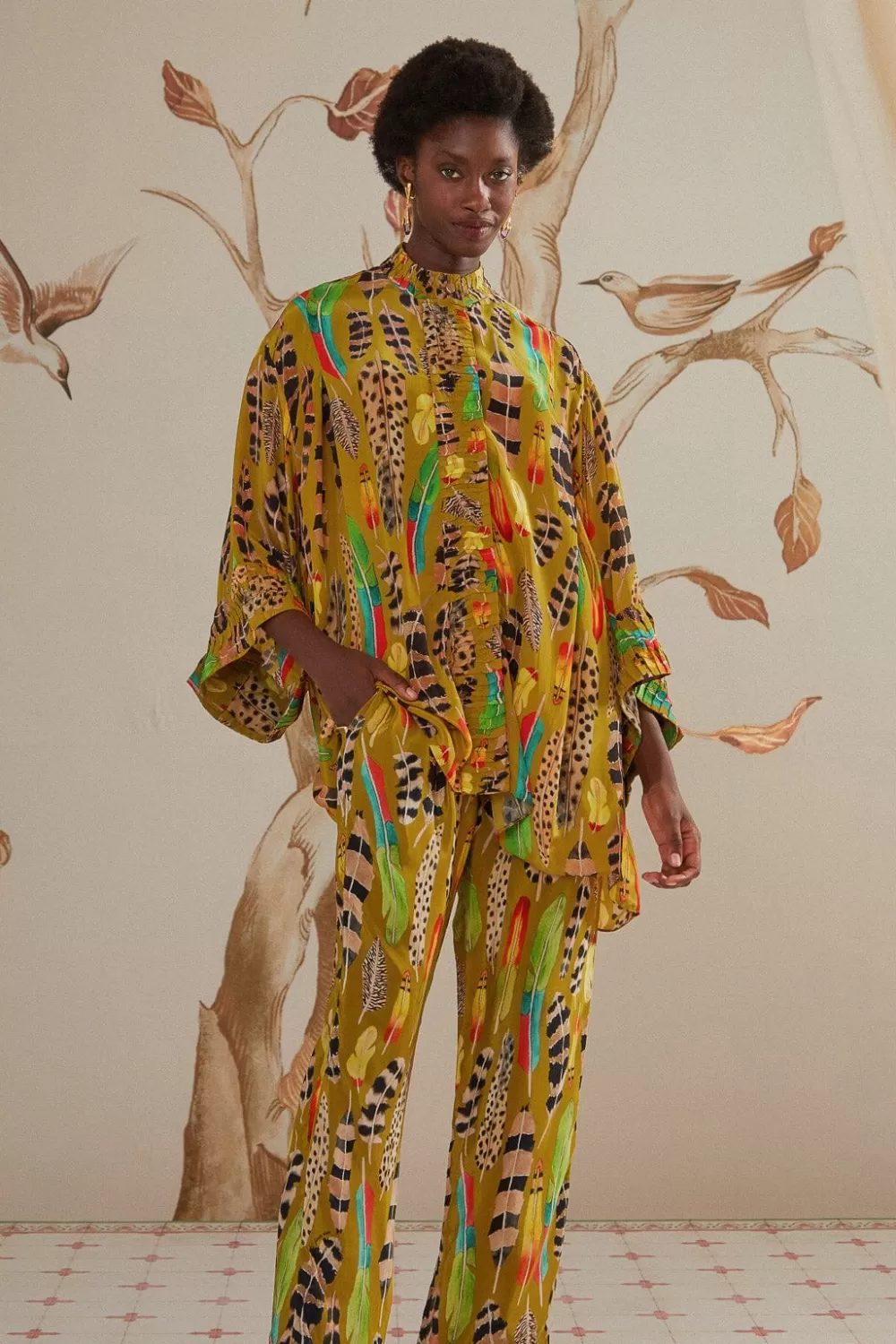 Green Amazon Feathers Pajama Pants | FARM Rio Online