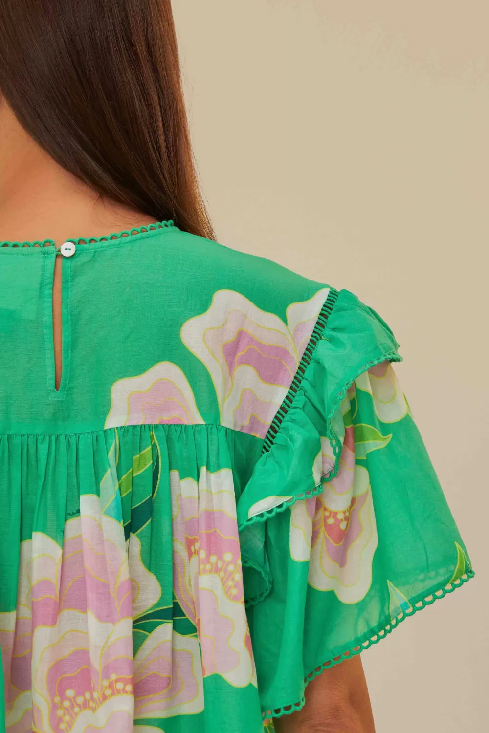 Green Floral Vibing Blouse | FARM Rio Clearance