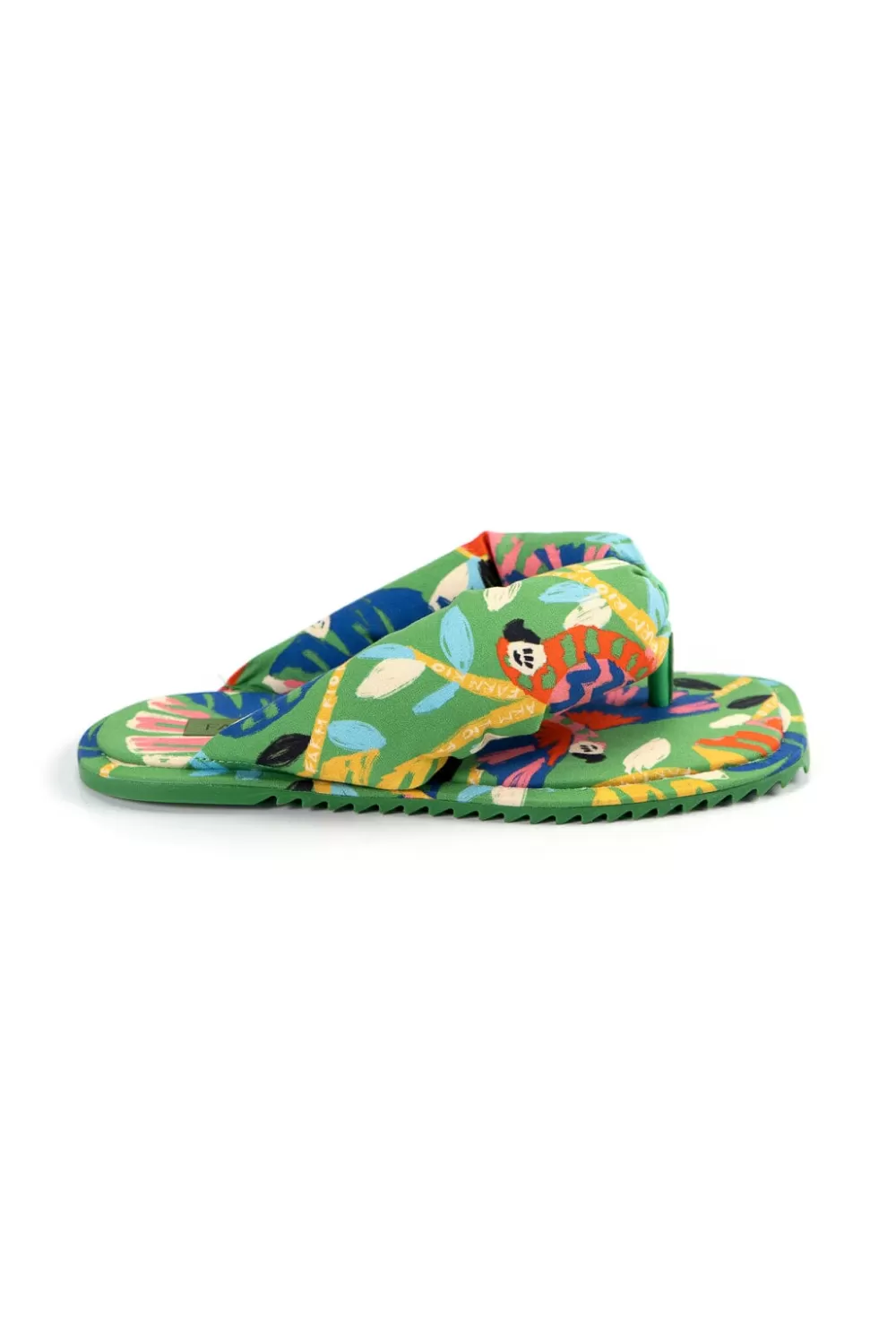 Green Forest Birds Puffy Flat Sandal | FARM Rio Sale