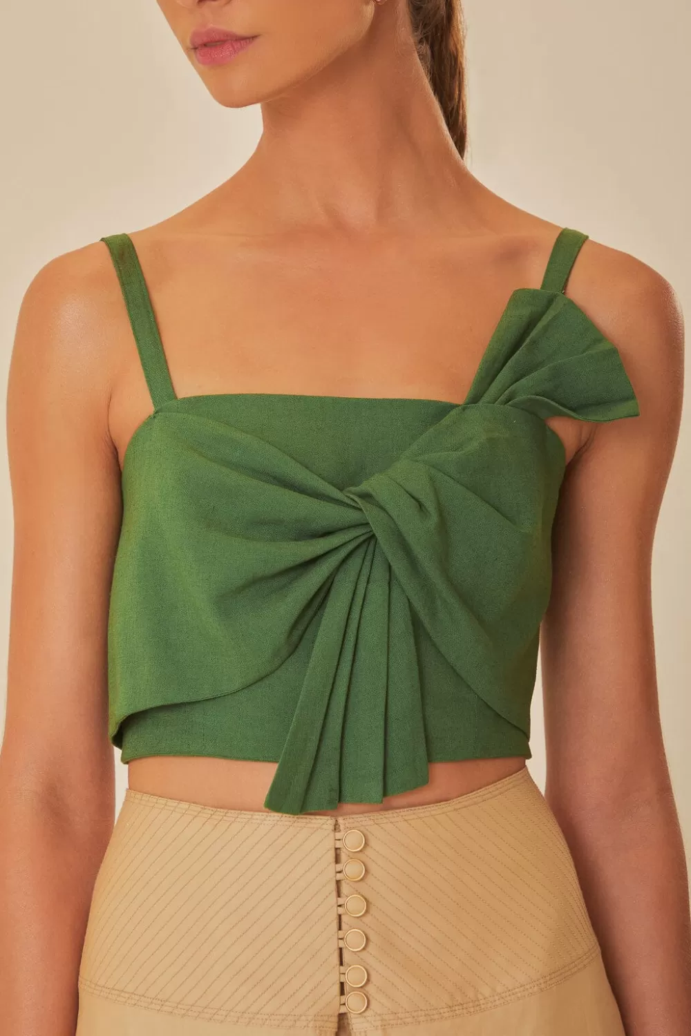 Green Front Bow Top | FARM Rio Outlet