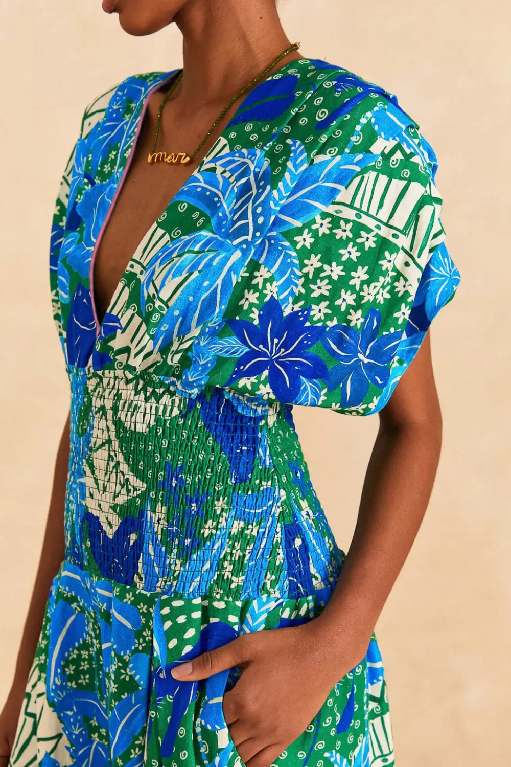 Green Jungle Panther Jumpsuit | FARM Rio Clearance