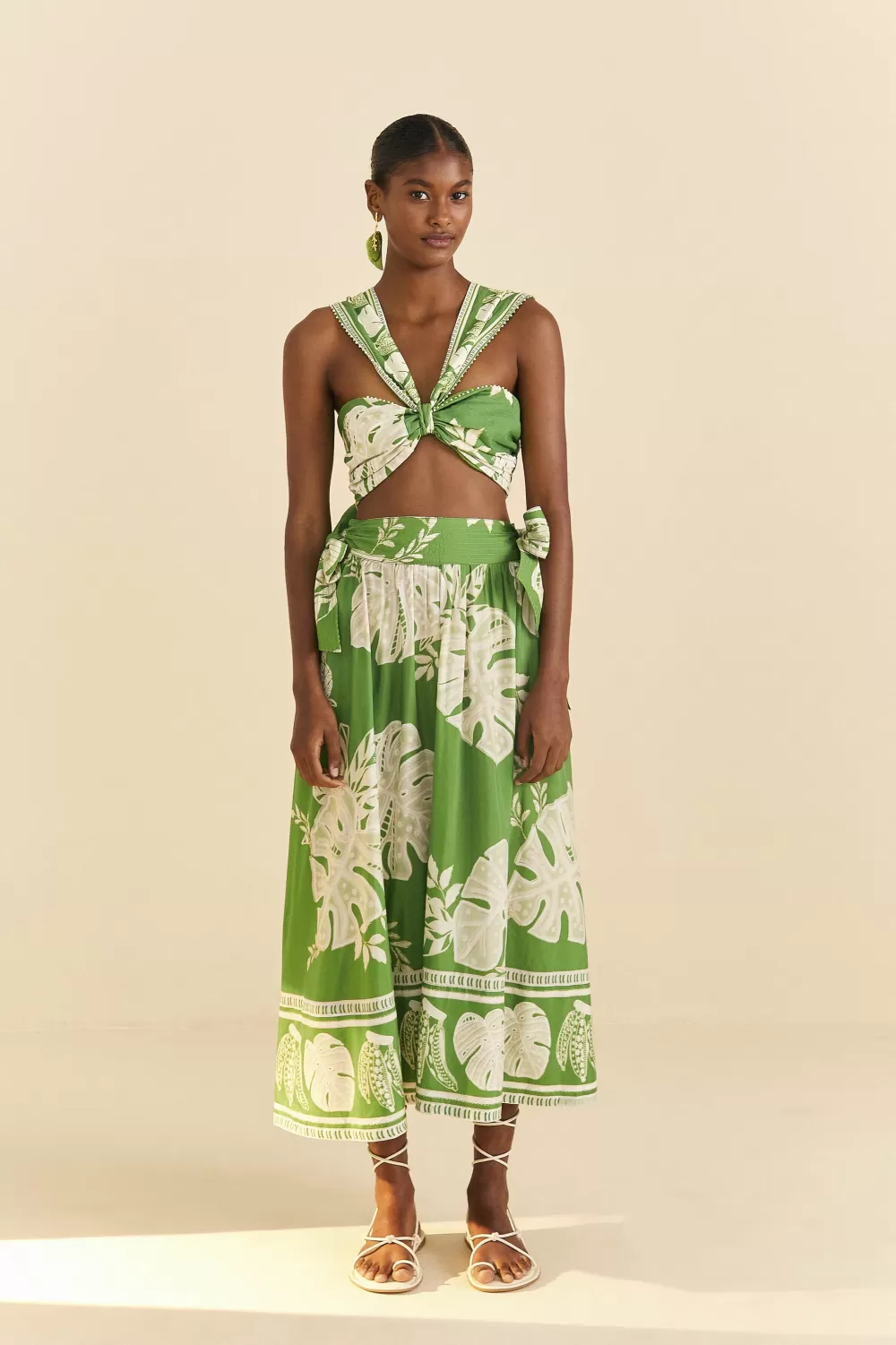 Green Lace Monsteras Crop Top | FARM Rio Best