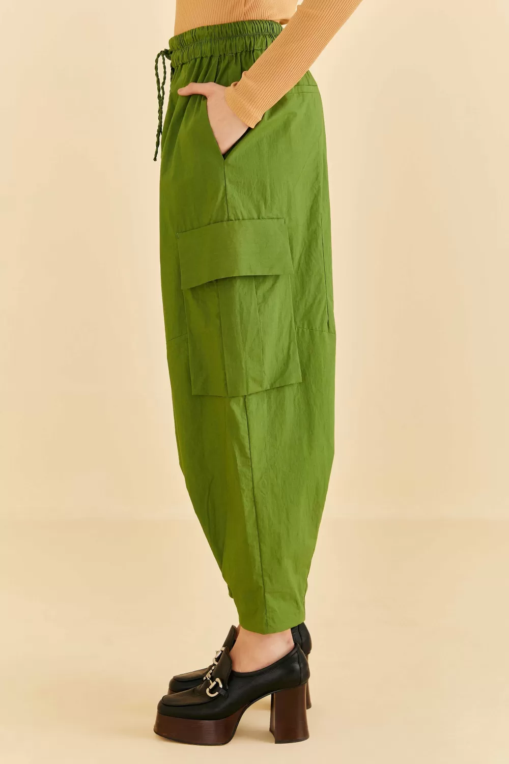 Green Organic Cotton Cargo Pants | FARM Rio Discount