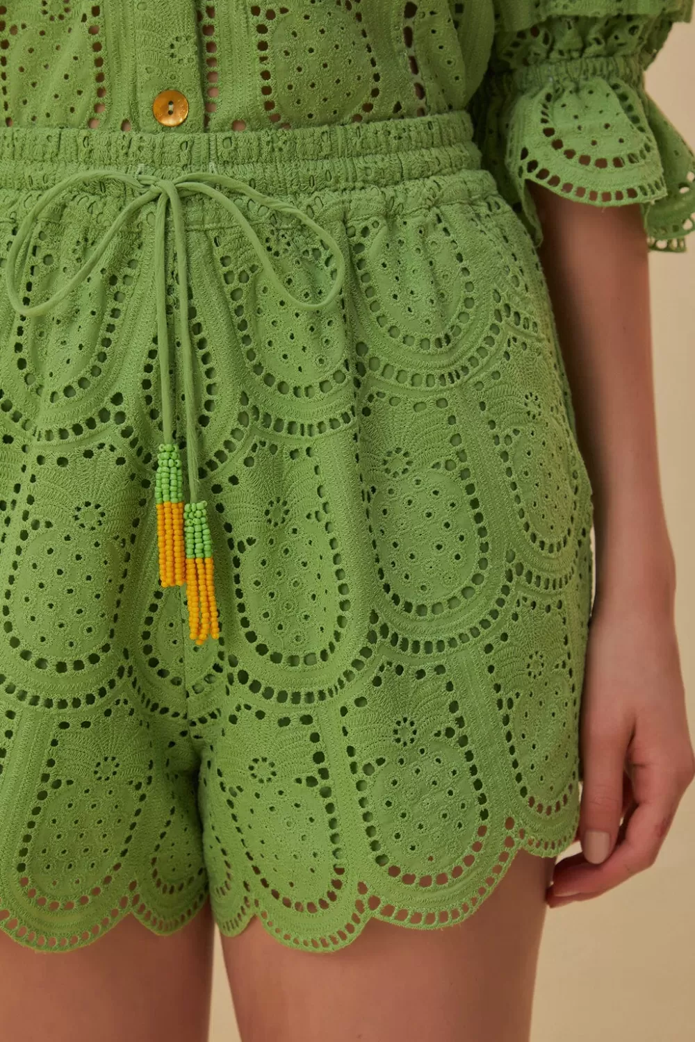 Green Pineapple Eyelet Shorts | FARM Rio Fashion