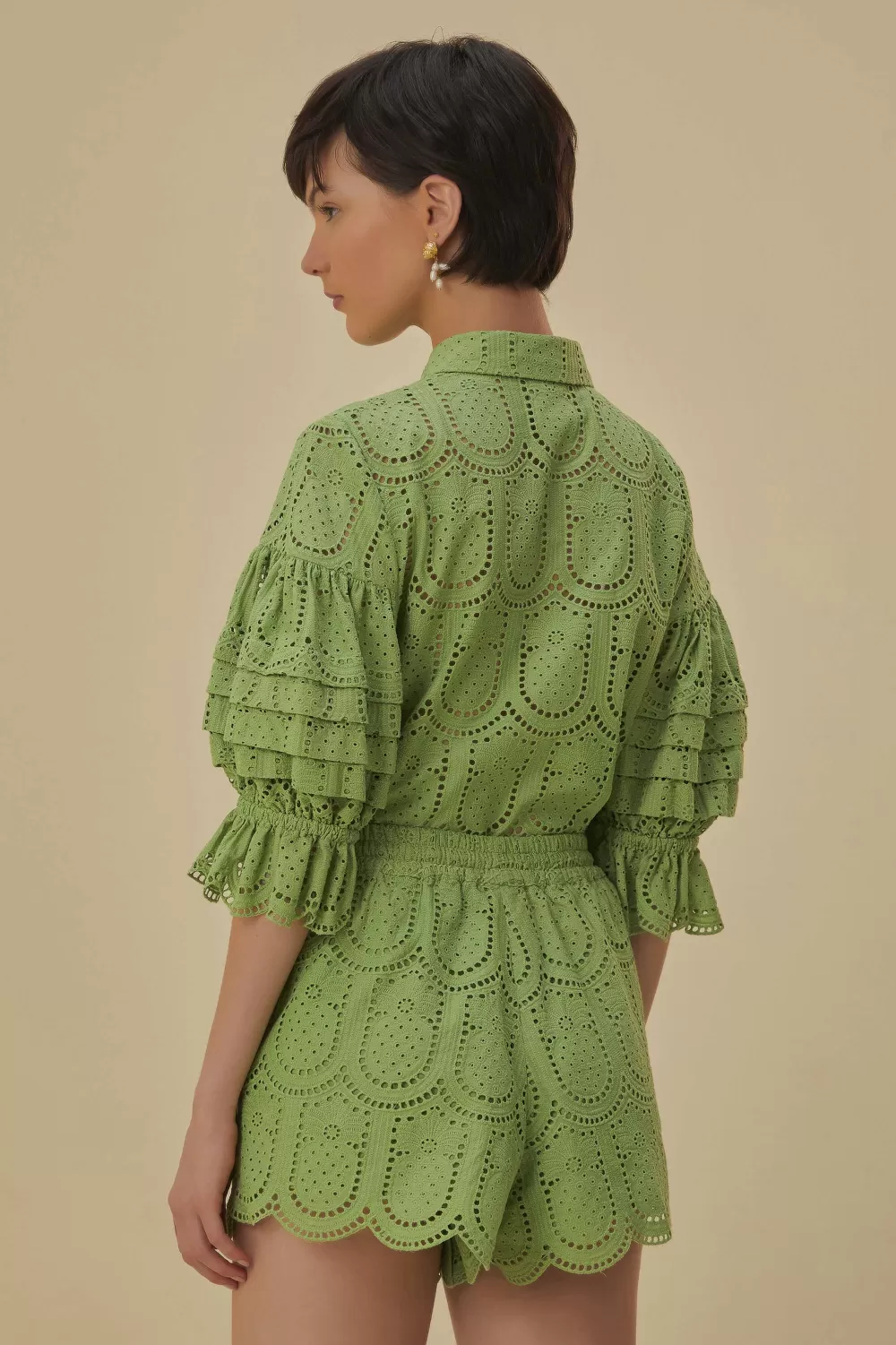 Green Pineapple Eyelet Shorts | FARM Rio Fashion