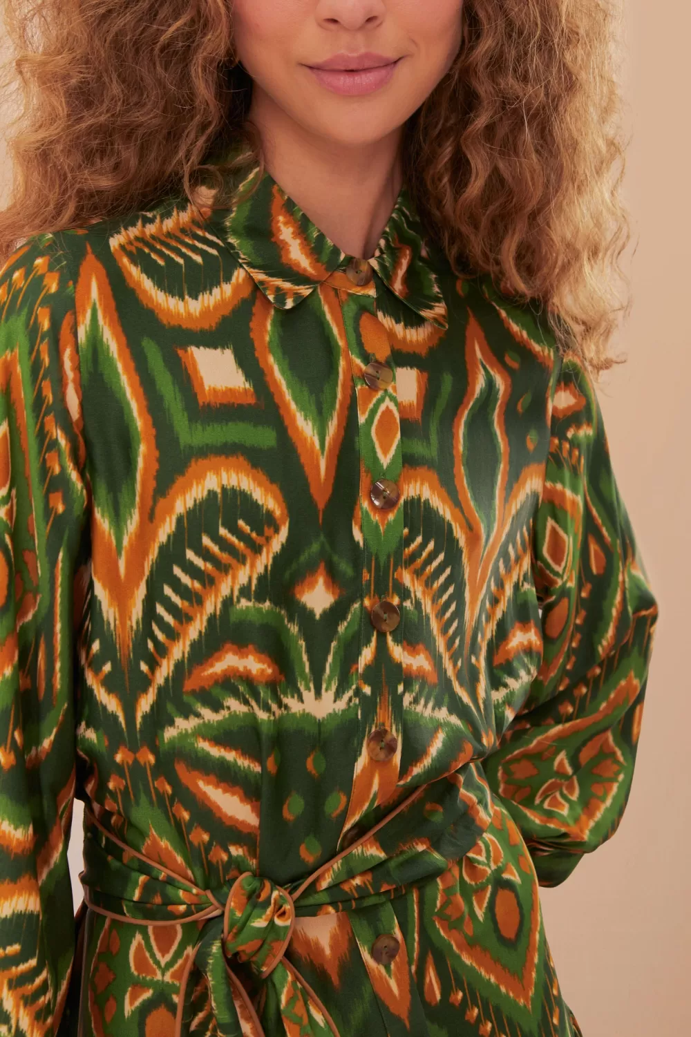Green Pineapple Ikat LENZING™ ECOVERO™ Viscose Mini Dress | FARM Rio Cheap