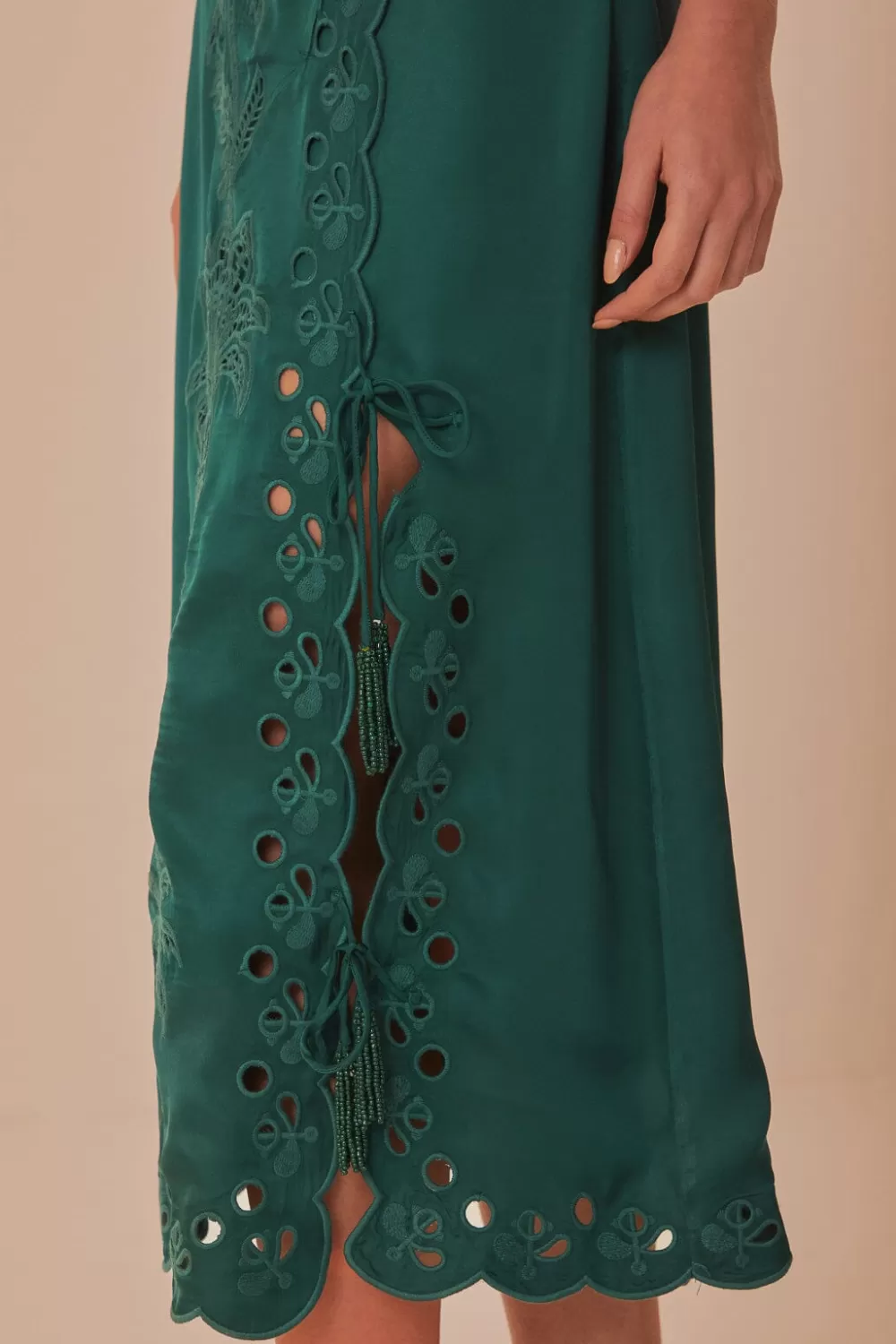 Green Richelieu Midi Skirt | FARM Rio Flash Sale