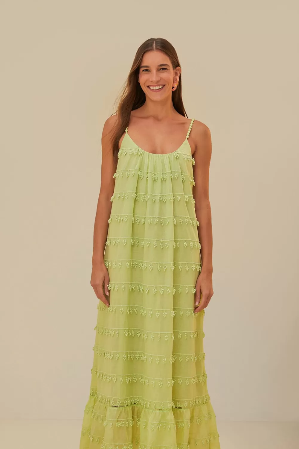 Green Trimmed Maxi Dress | FARM Rio Outlet
