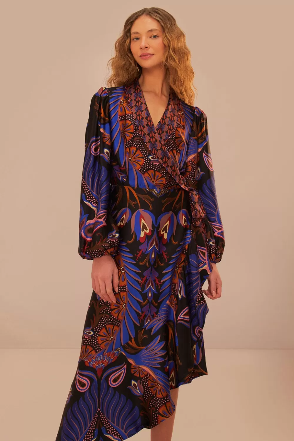 Heart Forest Black Long Sleeve Midi Dress | FARM Rio Clearance