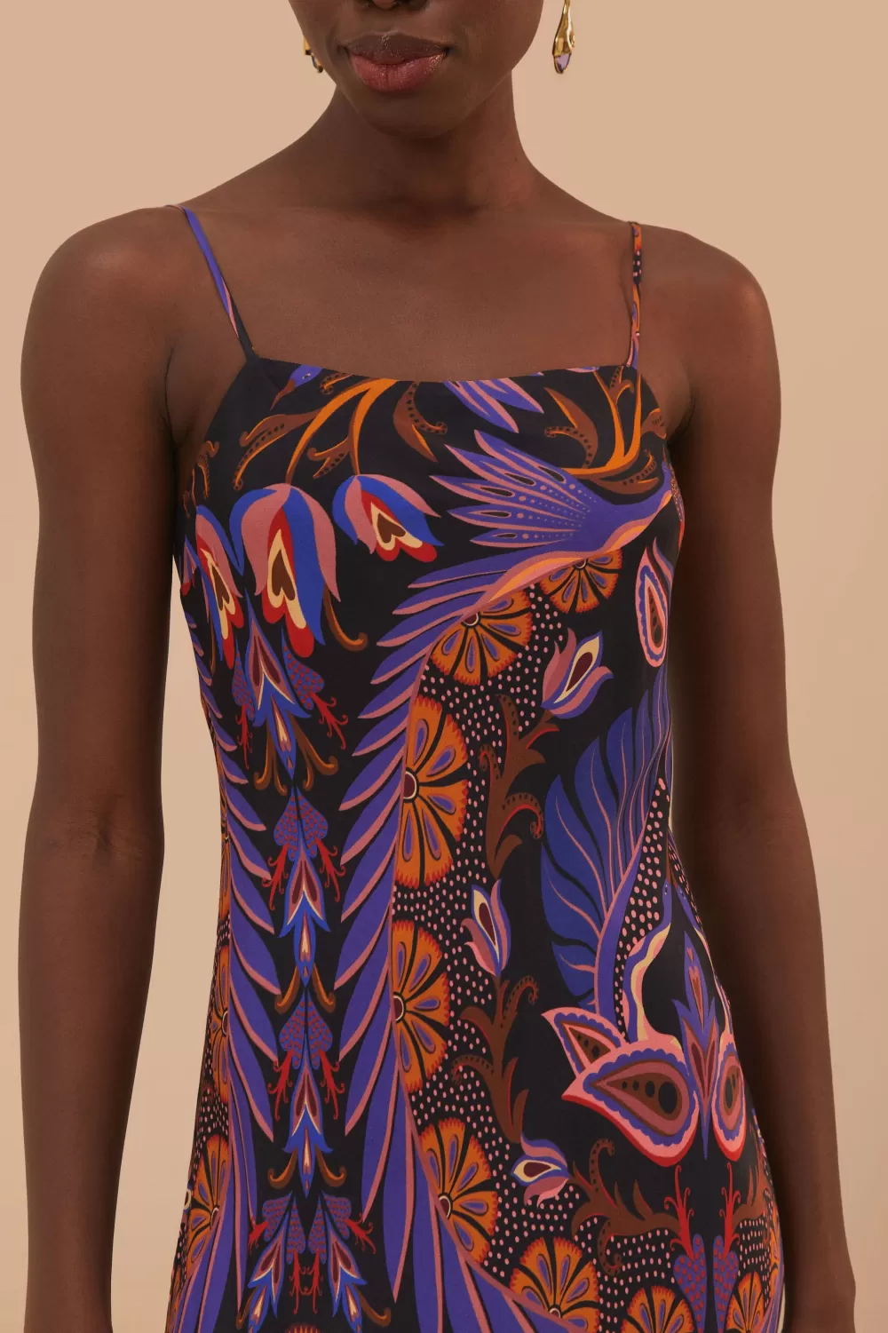 Heart Forest Black Sleveless Mini Dress | FARM Rio Outlet