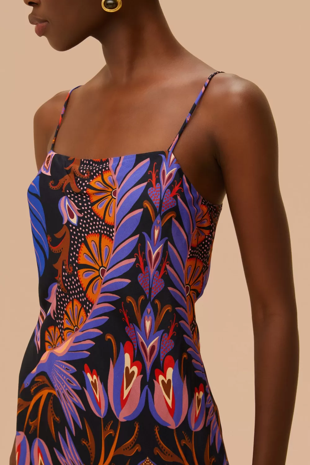 Heart Forest Black Sleveless Mini Dress | FARM Rio Outlet