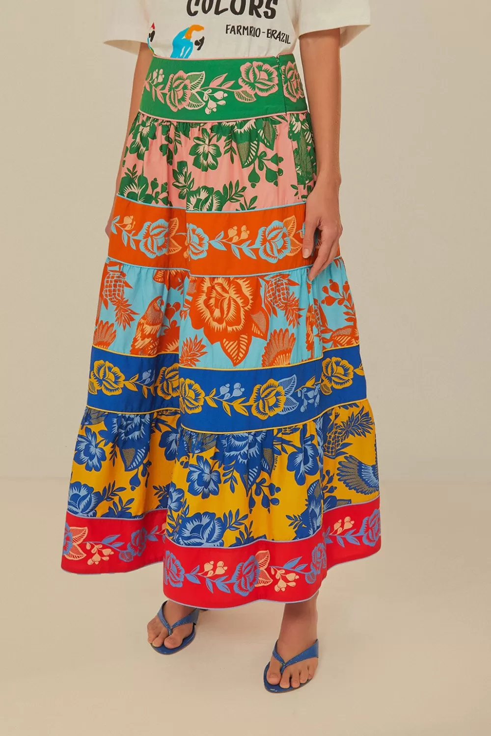 Lace Garden Tiered Maxi Skirt | FARM Rio Clearance