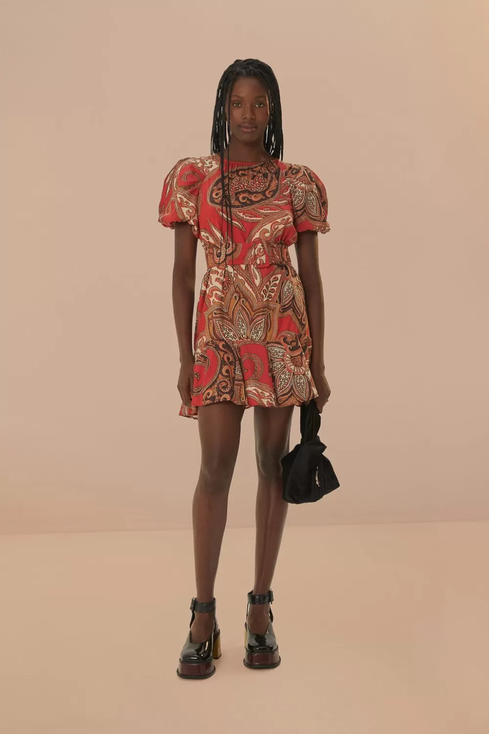 Leopard Paisley Burgundy Mini Dress | FARM Rio Online