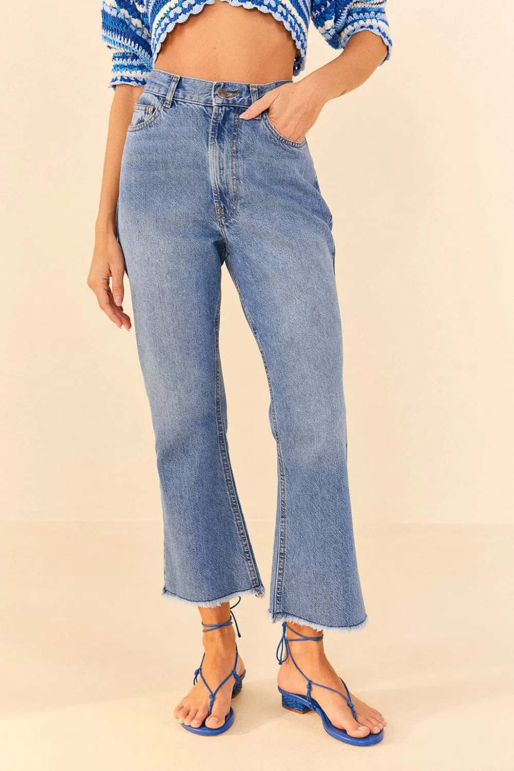 Light Wash Carrot Denim Pants | FARM Rio Hot