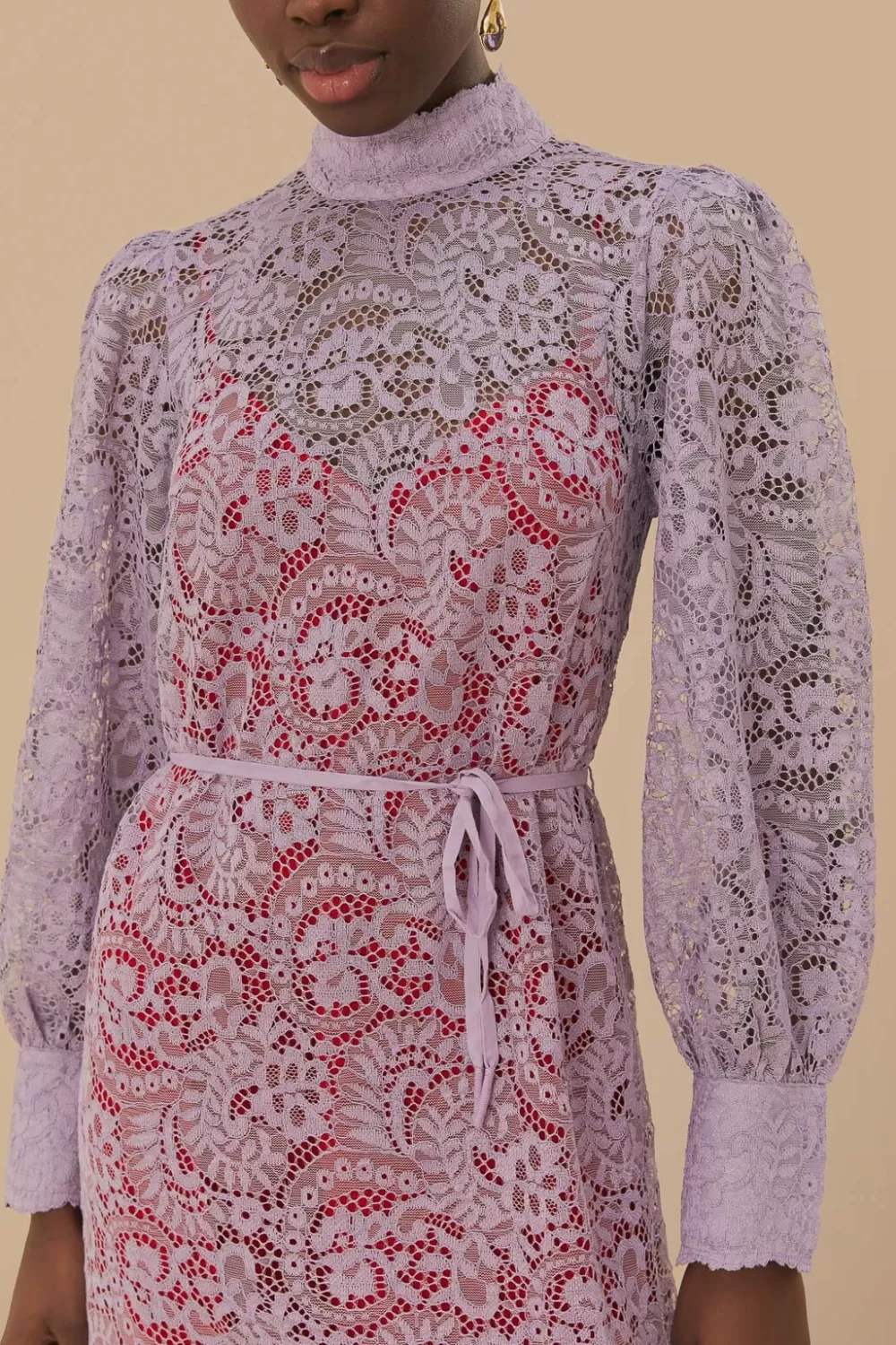 Lilac Lace Midi Dress | FARM Rio Store
