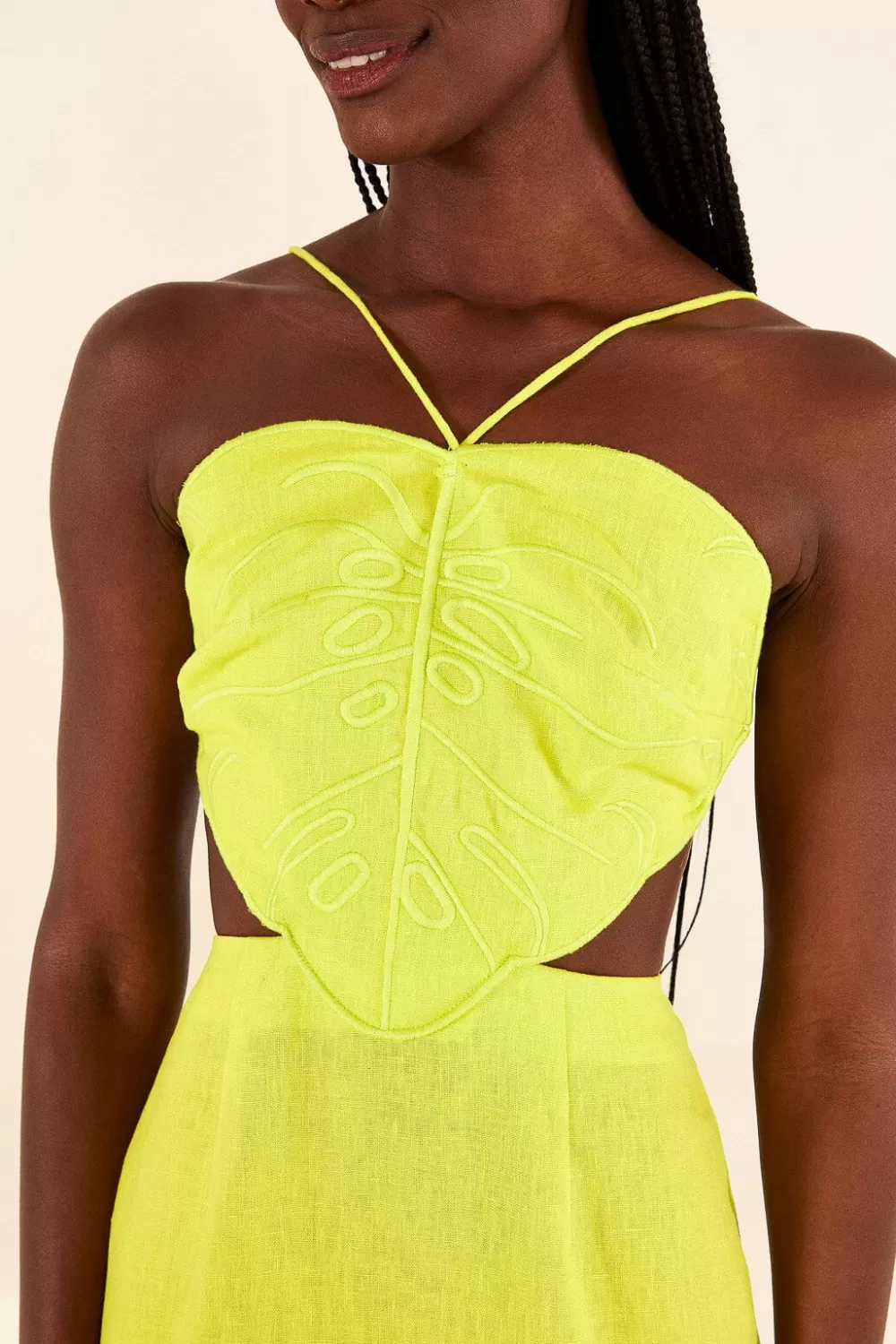 Lime Green Monstera Midi Dress | FARM Rio Hot