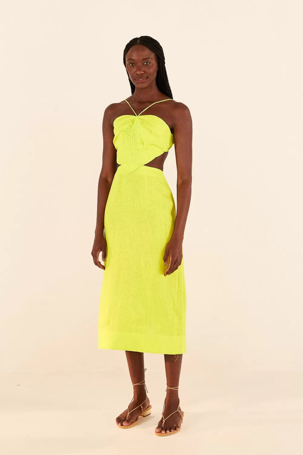 Lime Green Monstera Midi Dress | FARM Rio Hot