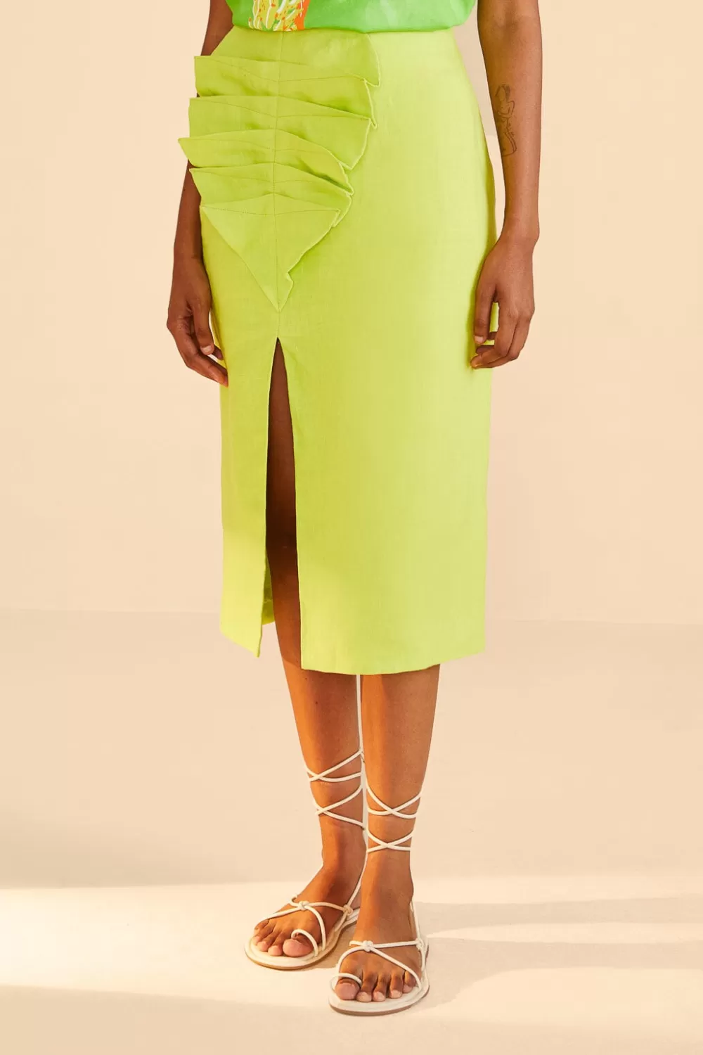 Lime Leaf Midi Skirt | FARM Rio Hot