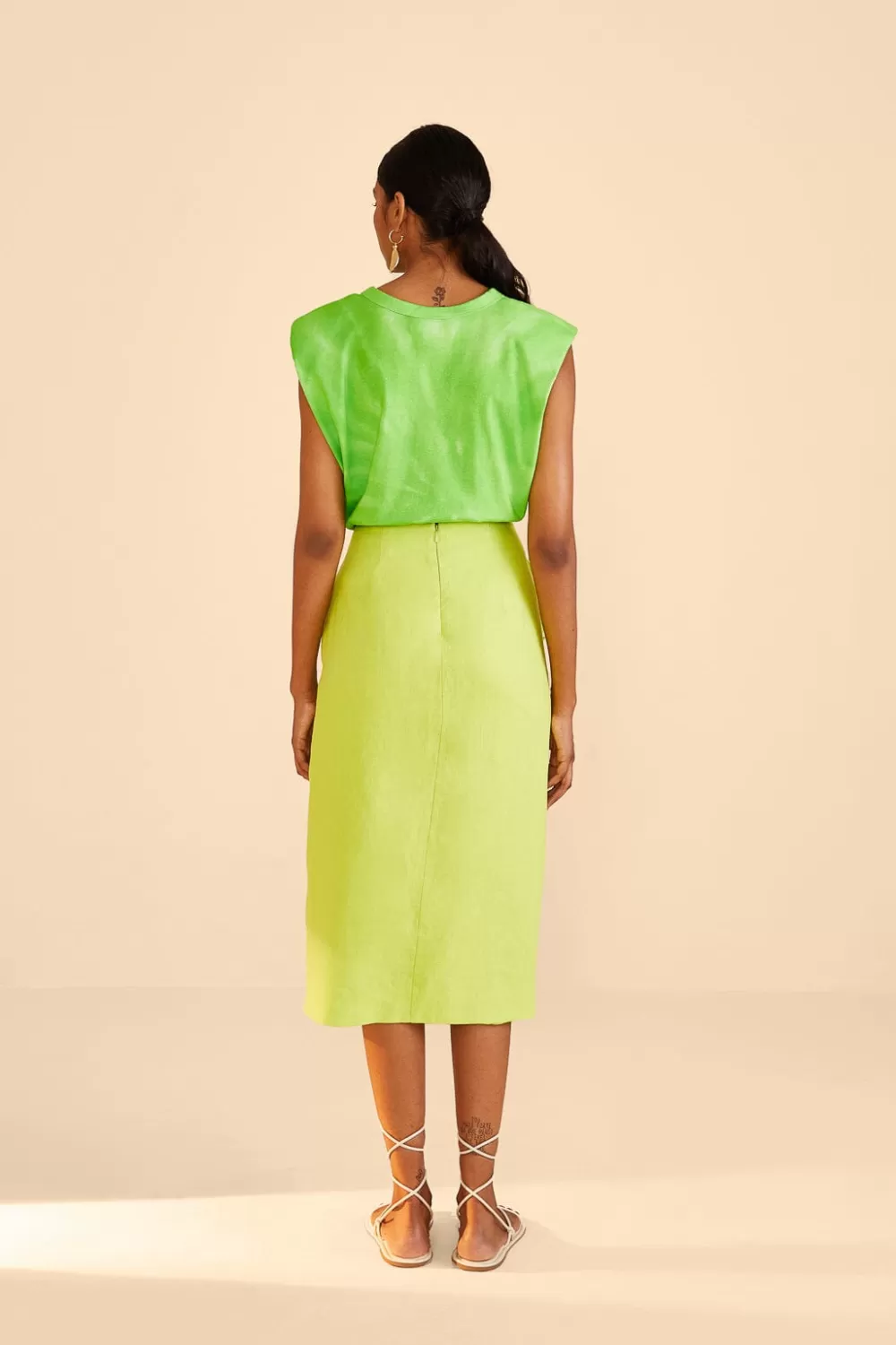 Lime Leaf Midi Skirt | FARM Rio Hot