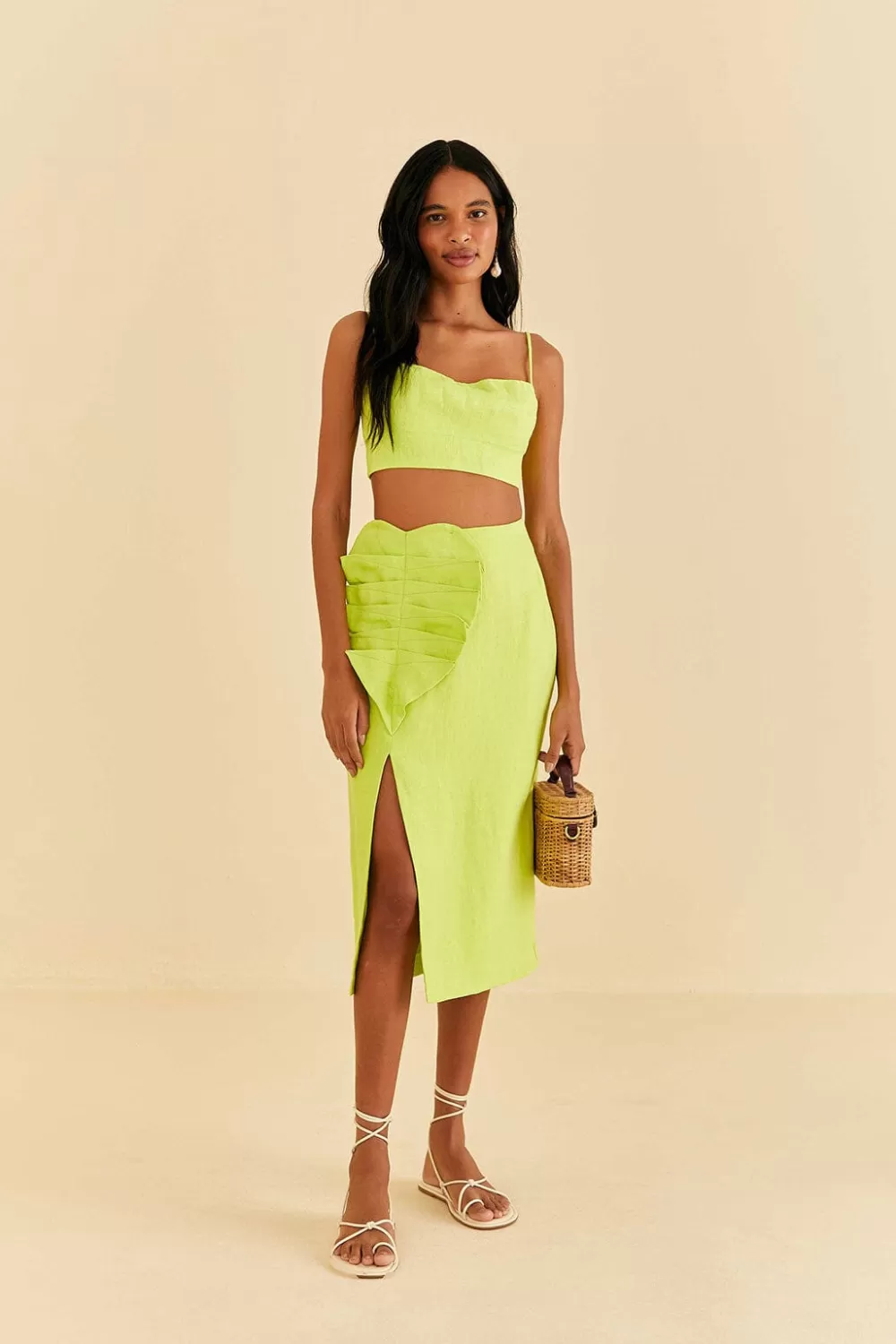Lime Sleeveless Crop Top | FARM Rio New