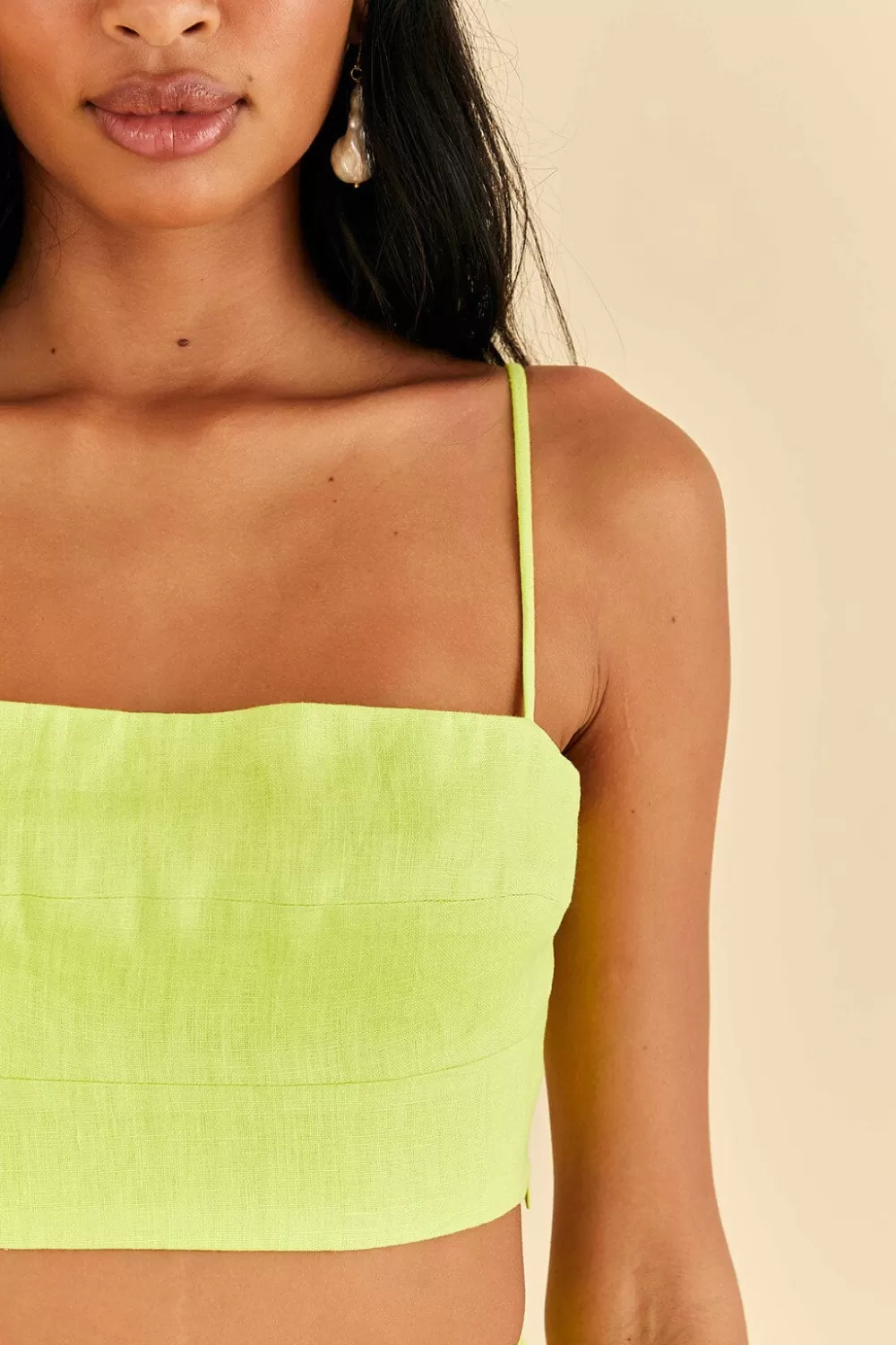 Lime Sleeveless Crop Top | FARM Rio New
