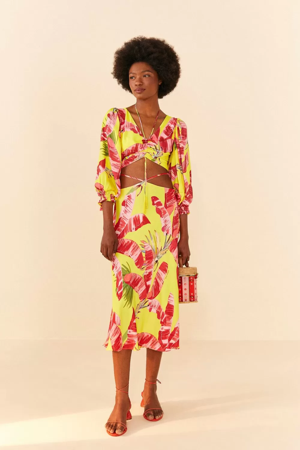 Lime Sweet Jungle Lenzing™ Ecovero™ Viscose Crop Top | FARM Rio Outlet