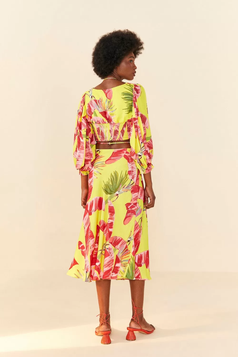 Lime Sweet Jungle Lenzing™ Ecovero™ Viscose Crop Top | FARM Rio Outlet