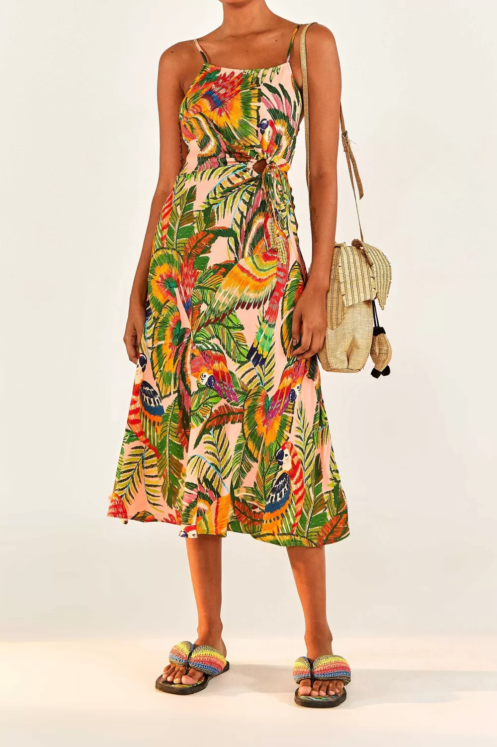 Macaw Leaves Cut-Out Midi Dress | FARM Rio Hot