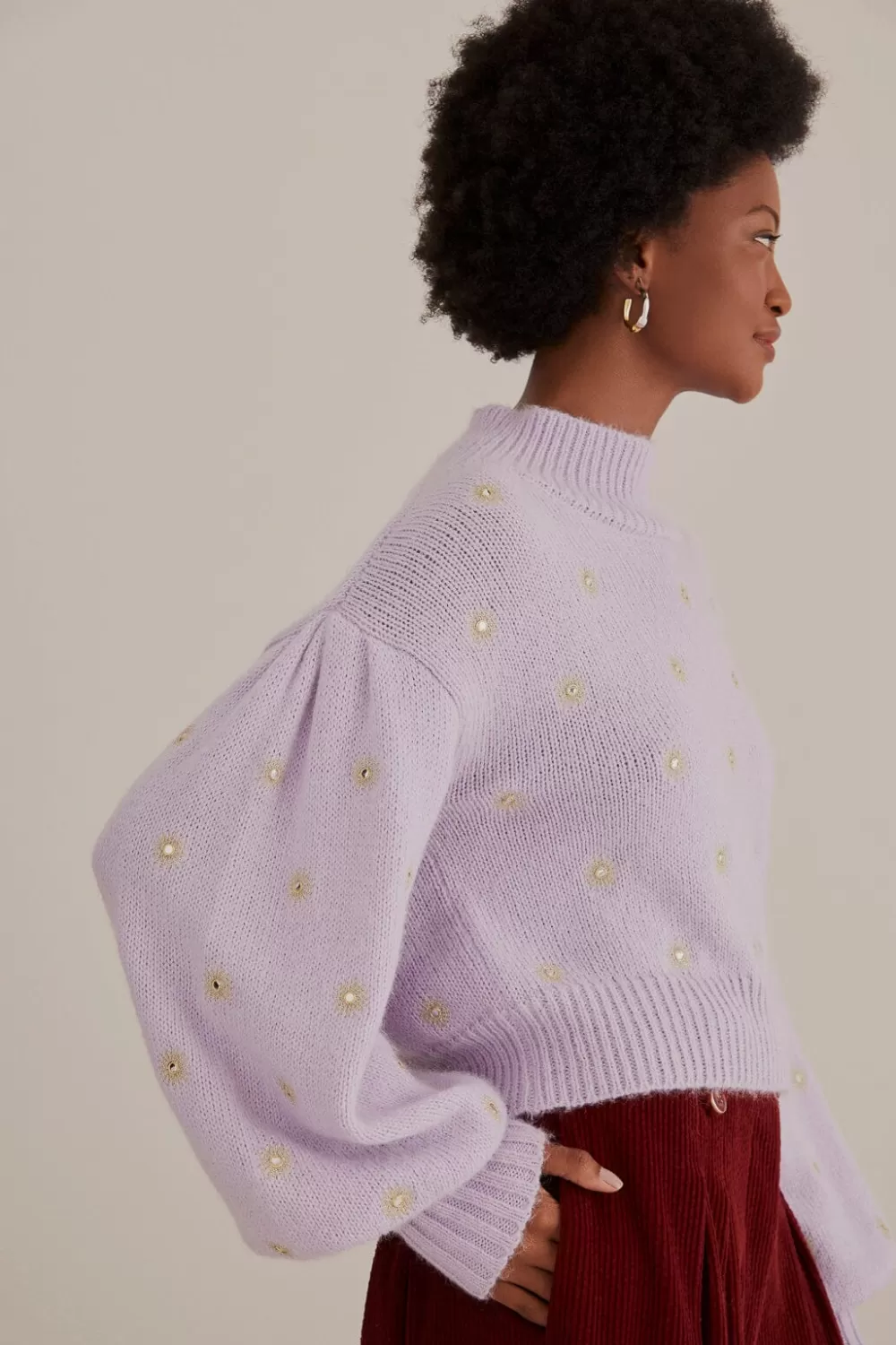 Mirror Embroidered Knit Sweater | FARM Rio Online