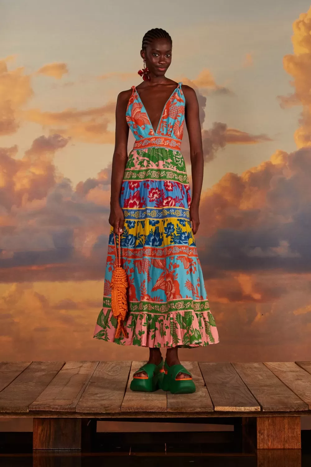 Mixed Lace Garden Midi Dress | FARM Rio Shop