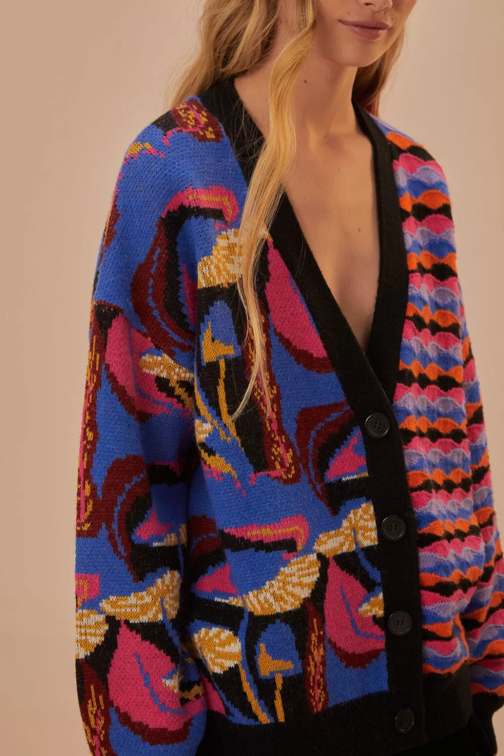 Mixed Mushrooms Knit Cardigan | FARM Rio Hot