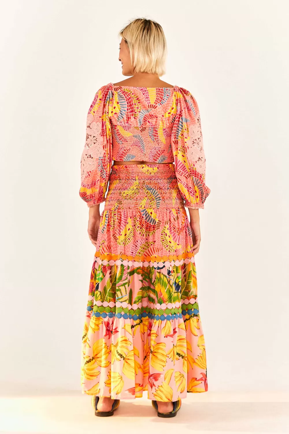 Mixed Pink Prints Midi Skirt | FARM Rio Clearance