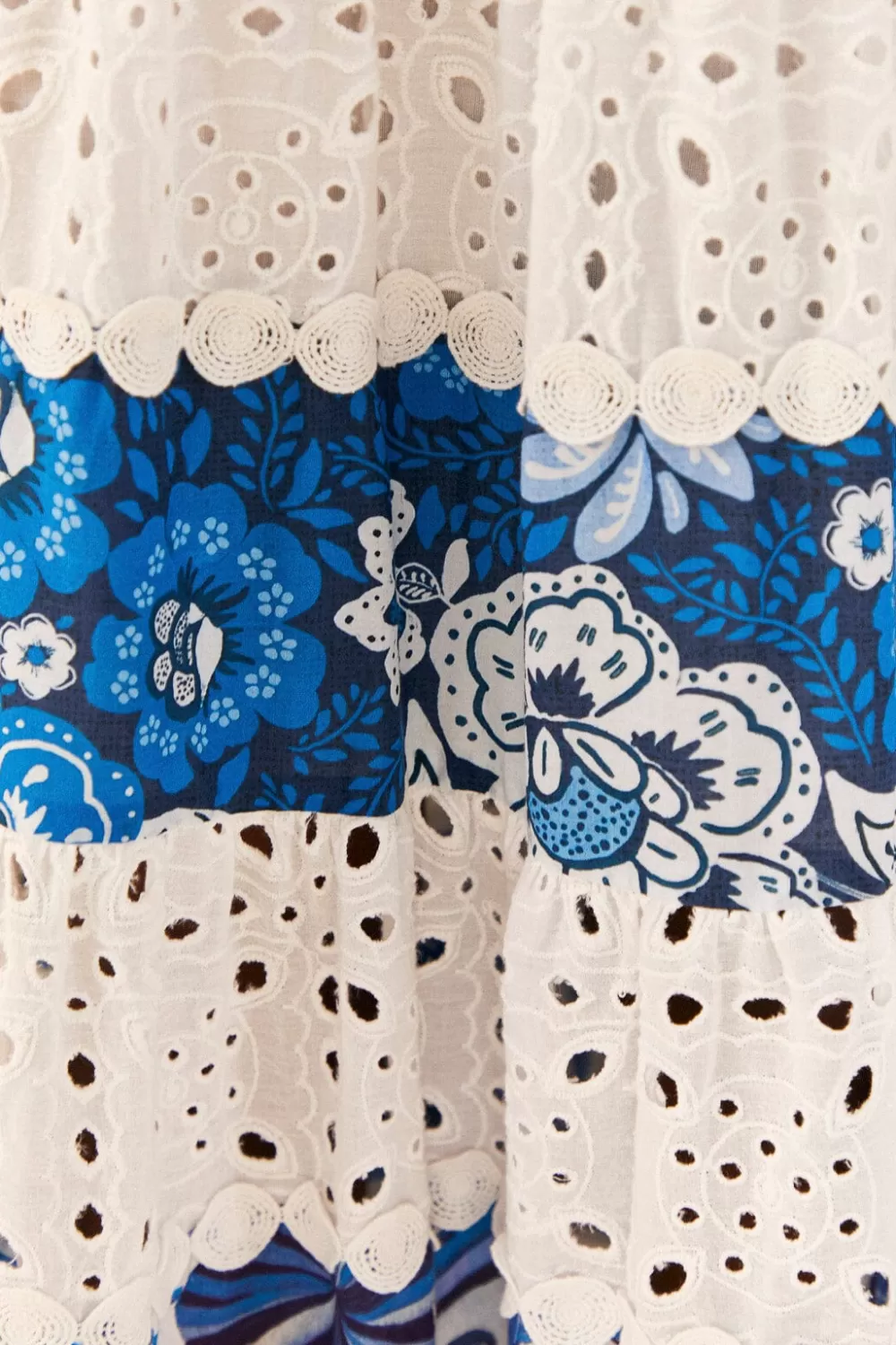 Mixed White And Blue Prints Maxi Dress | FARM Rio Flash Sale