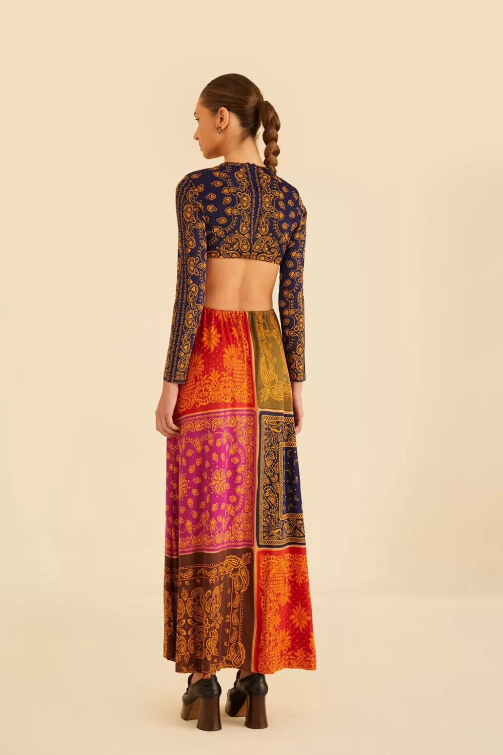 Multicolor Bandana Dream Cut Out Maxi Dress | FARM Rio Cheap