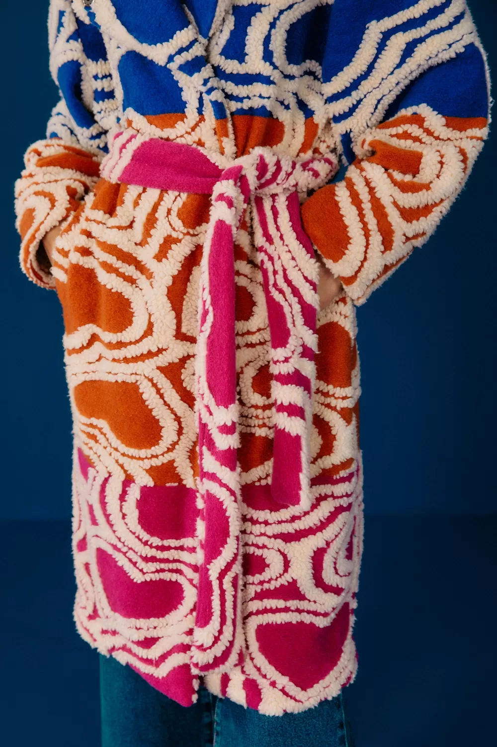 Multicolored Wild Hearts Fleece Coat | FARM Rio Shop