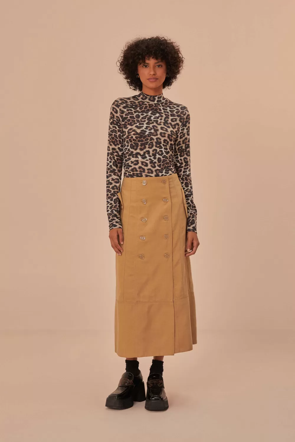 Natural Skin Cream Jersey Blouse | FARM Rio Cheap
