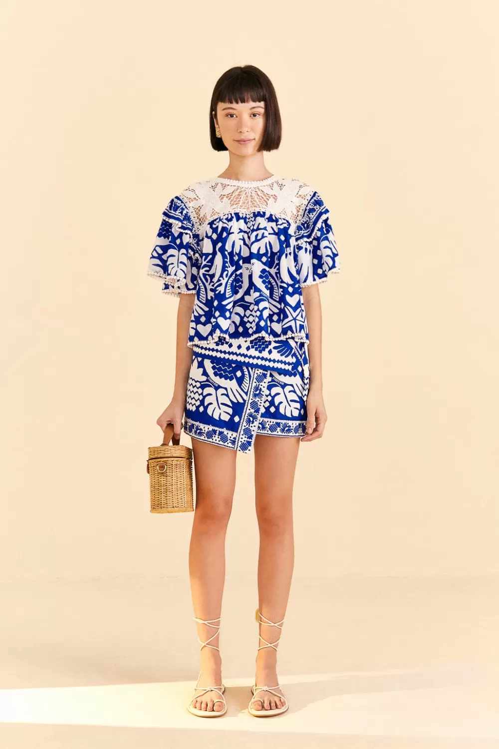 Navy Blue Jungle Scarf Blouse | FARM Rio Discount