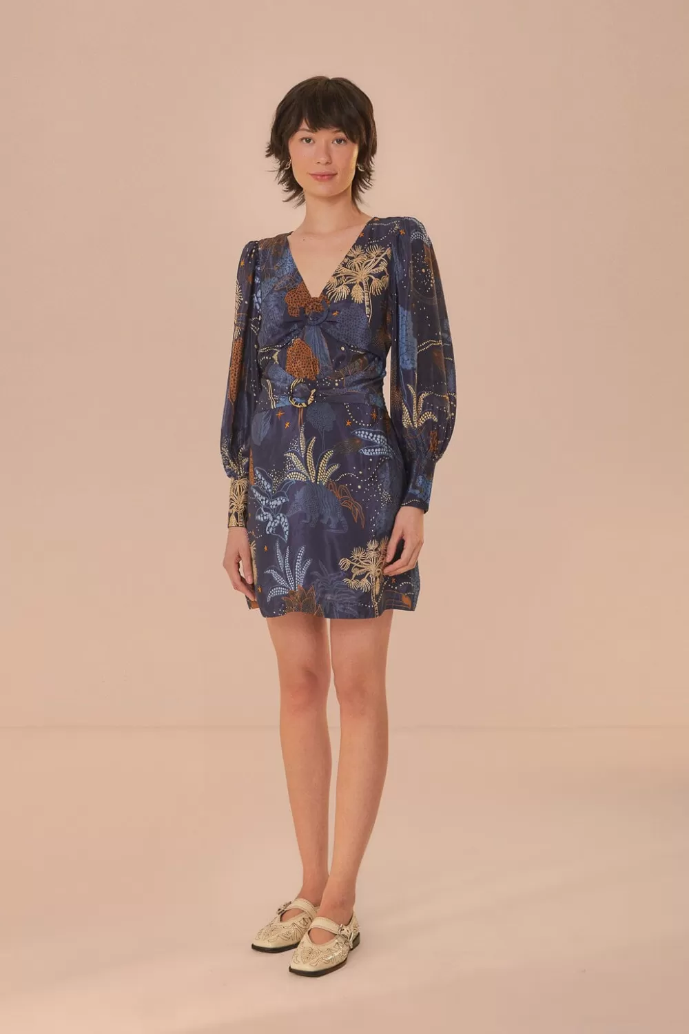Navy Blue Night Jungle Mini Dress | FARM Rio Flash Sale
