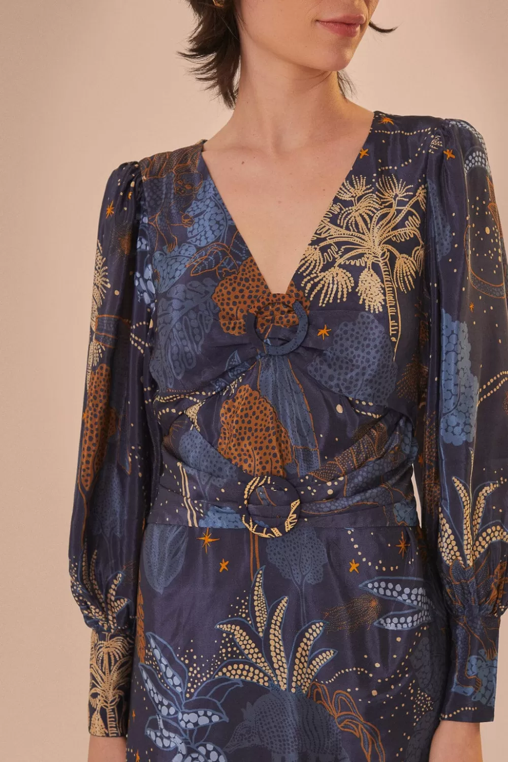 Navy Blue Night Jungle Mini Dress | FARM Rio Flash Sale