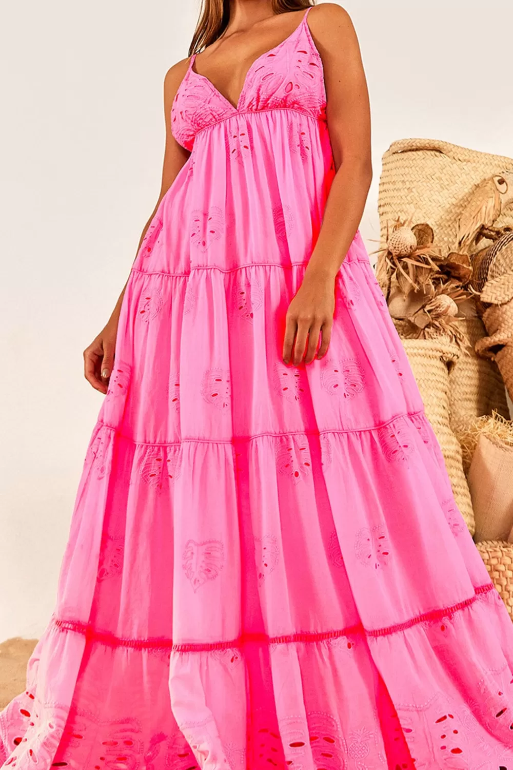 Neon Pink Maxi Dress | FARM Rio Outlet