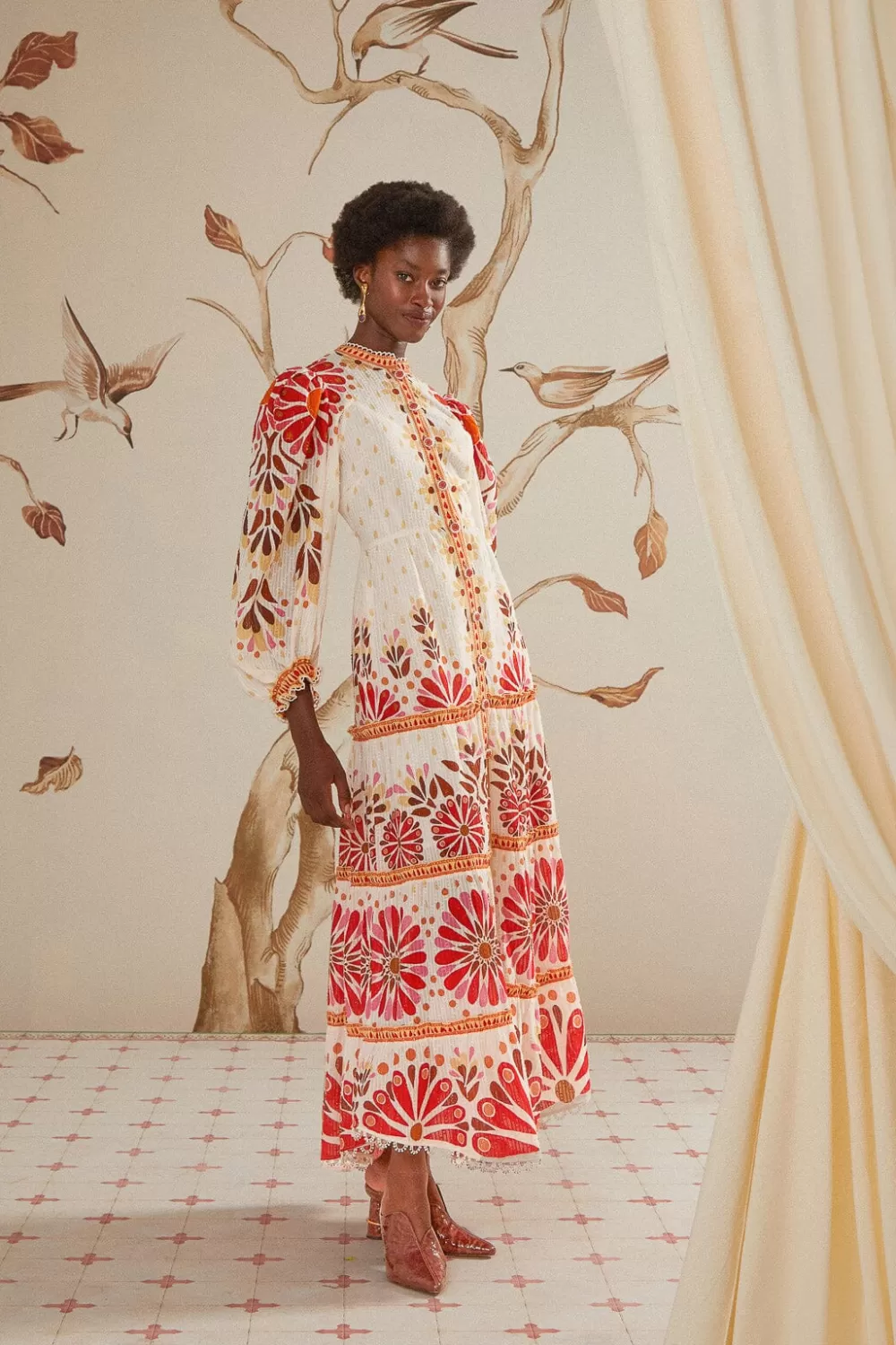 Off-White Ainika Flowers Maxi Dress | FARM Rio Outlet