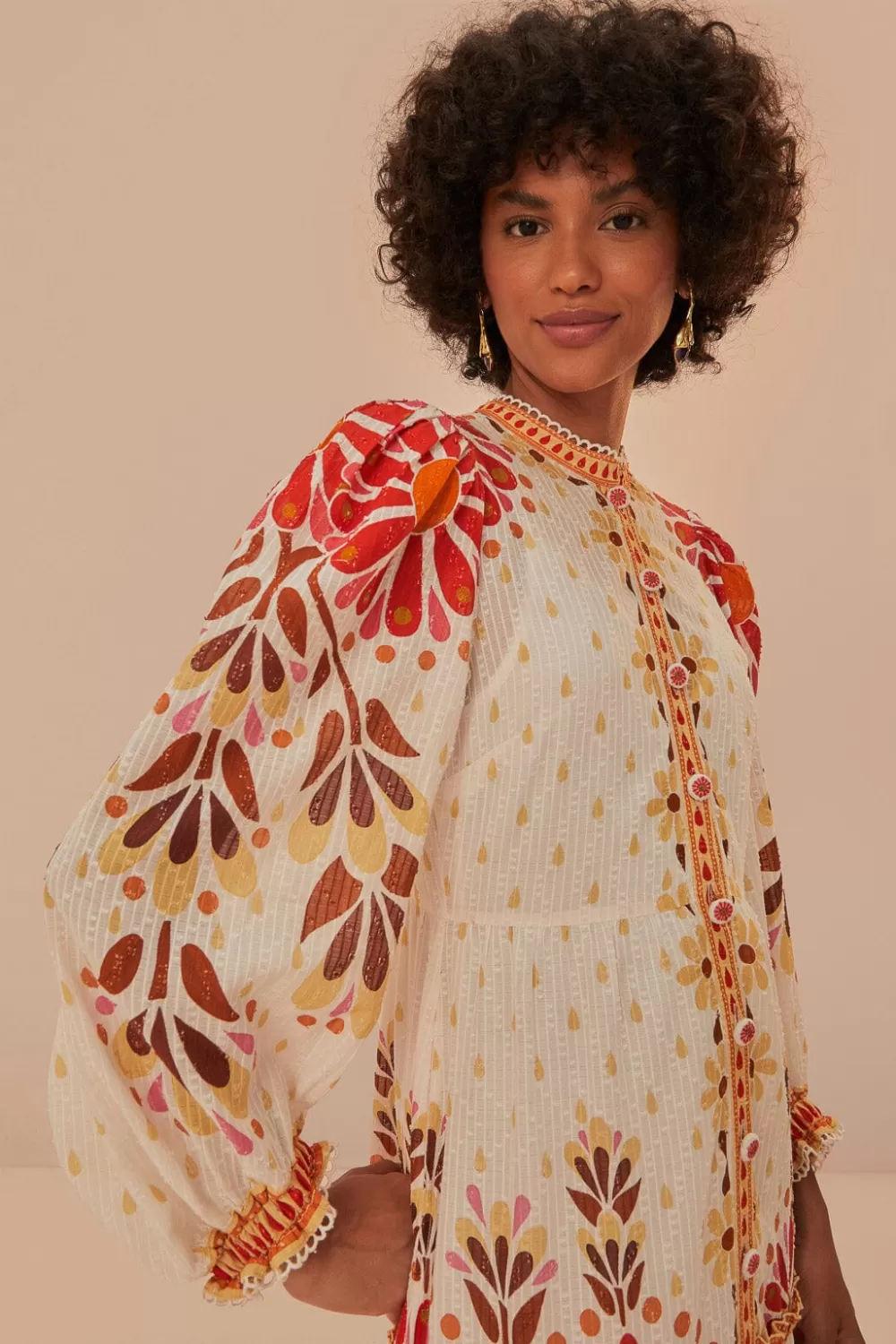Off-White Ainika Flowers Maxi Dress | FARM Rio Outlet