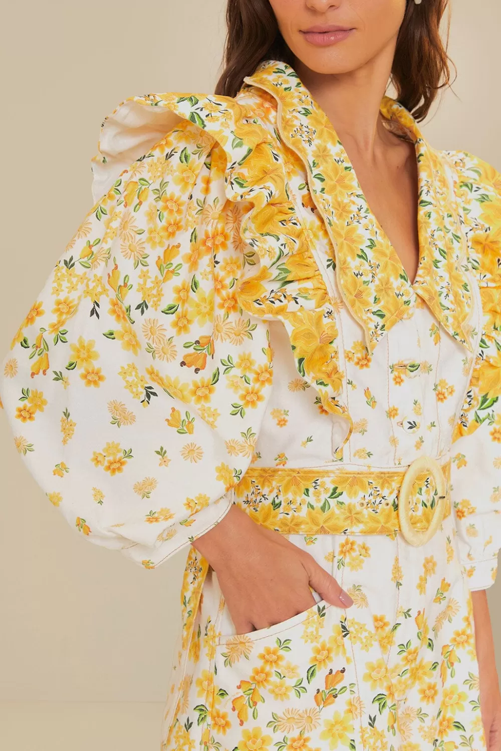 Off-White Azaleia Lapel Romper | FARM Rio Clearance