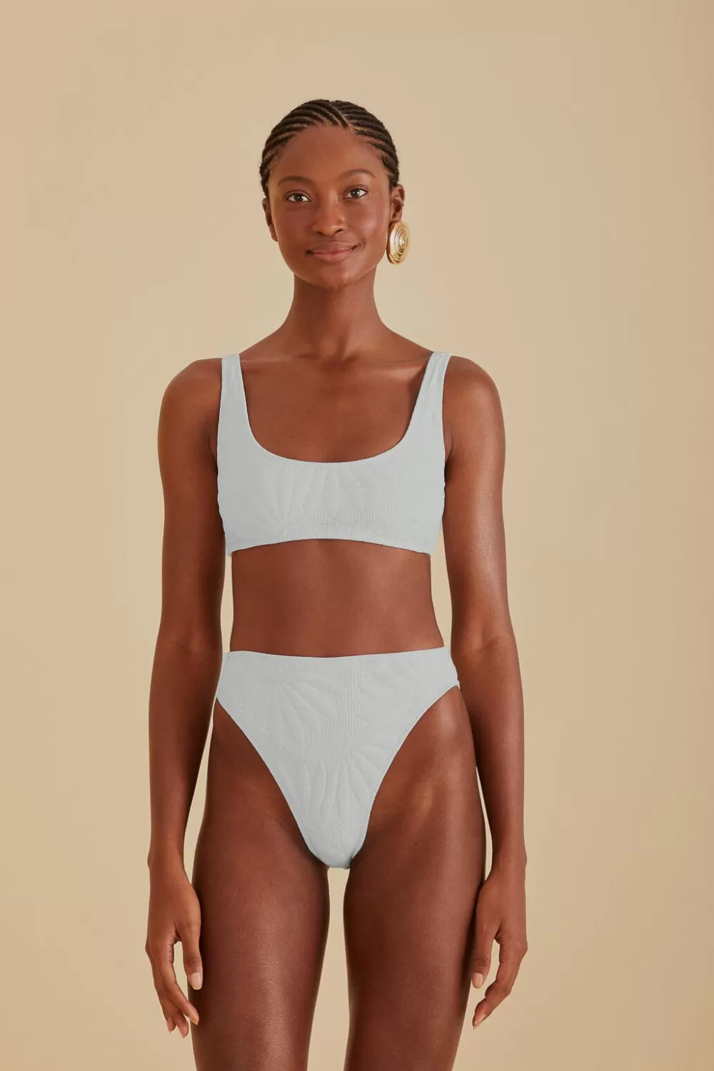 Off-White Banana Matelasse Bikini Top | FARM Rio Flash Sale